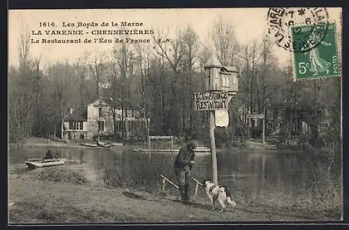 AK La Varenne, Le Restaurant de l`Écu de France sur les bords de la Marne