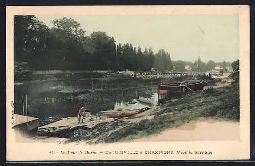 AK Joinville à Champigny, Vers le barrage sur la Marne
