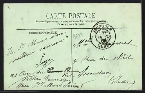 AK Saint-Maur, L`Île Machefer avec des promeneurs au bord de l`eau