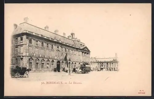 AK Bordeaux, La Douane, Pferdebahn