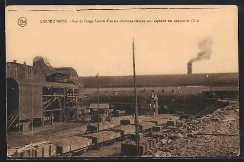 AK Charleroi, Charabonnage, Vue du Triage Central d`ou les charbons classes sont expedies sur wagons de l`Etat