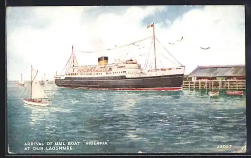AK Passagierschiff Hiberhia auf See