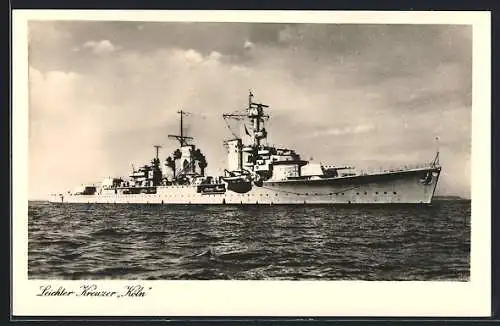 AK LeichterKreuzer Köln auf hoher See