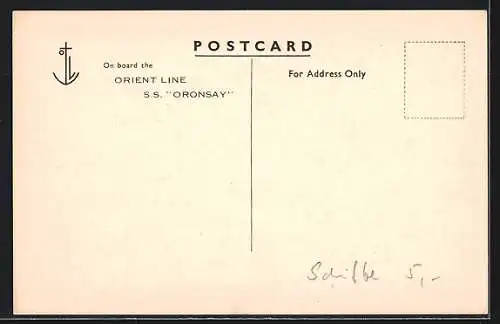 AK Passagierschiff RMS Oronsay von oben, Orient Line