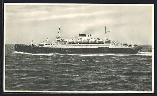 AK Passagierschiff M/N Vulcania in voller Fahrt