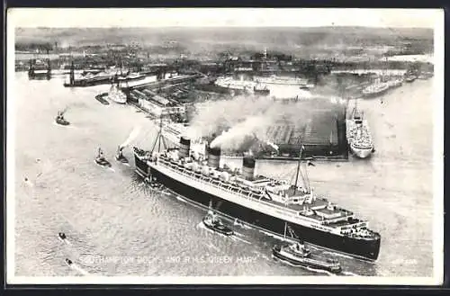 AK Southampton Docks and RMS Queen Mary