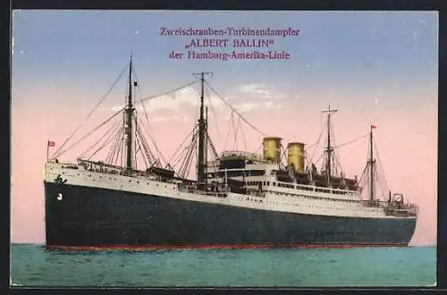 AK Dampfer Albert Ballin der Hamburg-Amerika-Linie, Passagierschiff
