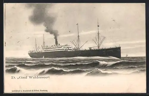 AK Dampfer Graf Waldersee in Fahrt