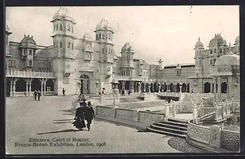 AK London, Franco-British Exhibition 1908, Entrance, Court of Honour