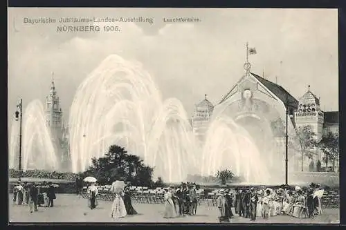 AK Nürnberg, Bayerische Jubiläums-Landesausstellung 1906, Leuchtfontaine