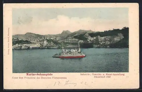 AK Düsseldorf, Industrie-, Gewerbe- und Kunst-Ausstellung 1902, Marine-Schauspiele