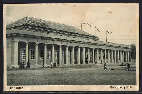 AK Karlsruhe, Blick auf die Ausstellungshalle