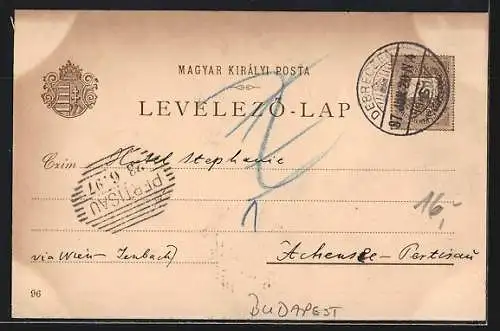 Künstler-AK Budapest, Exposition: Palais de l`Industrie et Corso, Ausstellung