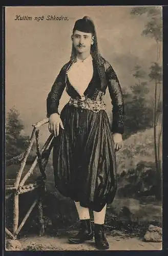 AK Shkodra, Kuitim, Albaner in Volkstracht