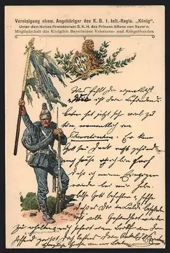 Künstler-AK Anton Hoffmann - München: Soldat des K. B. 1. Inft.-Regts. König