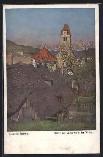 Künstler-AK Siegfried Stoitzner: Dürnstein, Ortsansicht