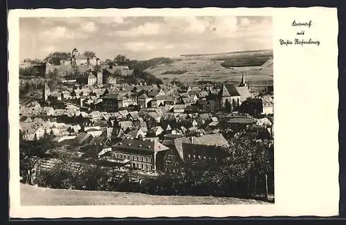 AK Kronach / Bayern, Ortspartie mit Burg