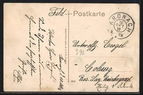 AK Kronach / Bayern, Ortsansicht mit Burg