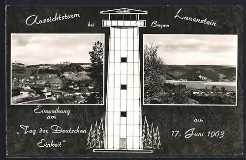 AK Lauenstein / Oberfranken, Der Aussichtsturm auf dem Ratzenberg