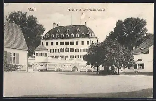 AK Waal / Schwaben, Fürstl. v. d. Leyensches Schloss