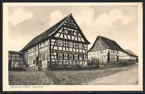 AK Grub / Forst, Totalansicht auf Haus No. 10