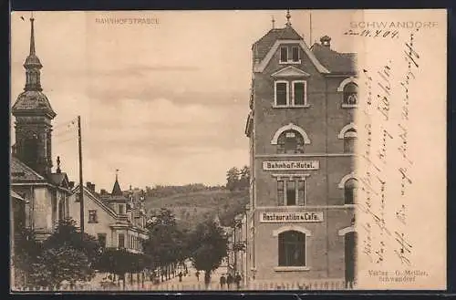 AK Schwandorf / Ostmark, Restaurant & Cafe Bahnhof-Hotel in der Bahnhofstrasse