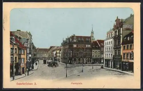 AK Saarbrücken, Blick auf den Marktplatz