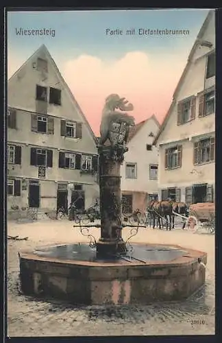 AK Wiesensteig, Partie m. Elefantenbrunnen
