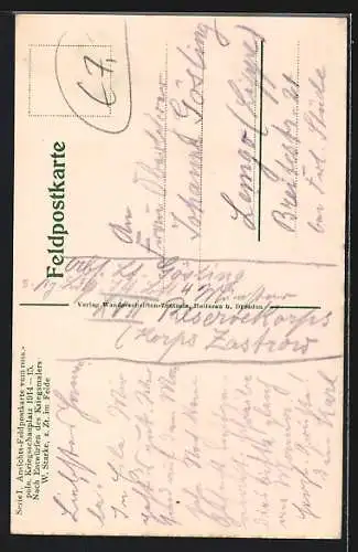 AK Zurominek, Kapelle im Winter