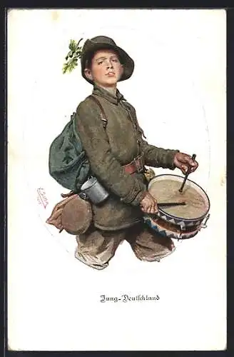 AK Jung-Deutschland in Uniform trommelt