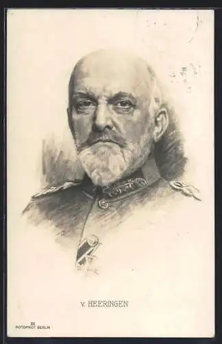 AK Portrait vom Heerführer v. Heeringen in Uniform
