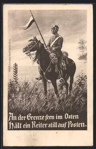 Künstler-AK Ad. Hoffmann: Berittener Grenzer auf Wache