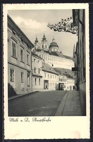 AK Melk a.D., Hauptstrasse mit Häusern