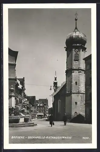 AK Bregenz, Seekapelle-Rathausstrasse