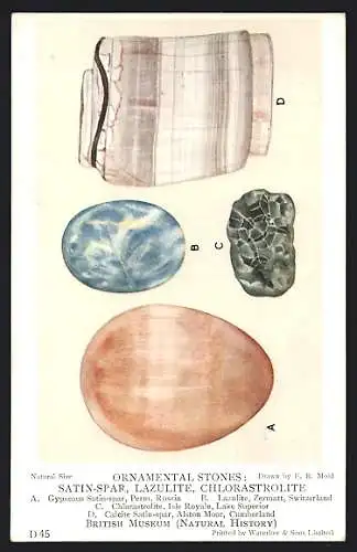 AK Ornamental Stones - Saton-Spar, Lazulite, Chlorastrolite, Edelsteine