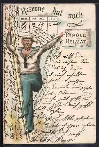 AK Matrose der Reserve auf einer Leiter