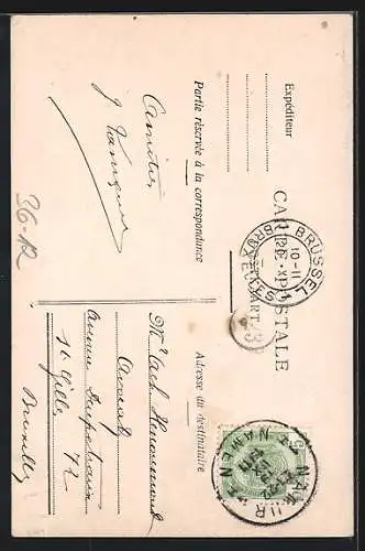 Künstler-AK Fahne fegt Pfarrer beiseite, Notre Drapeau balayant la Boue Cléricale