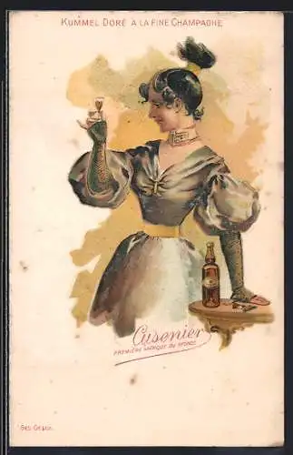 AK Mülhausen i. Els., Reklame für Cognac von Cusenier