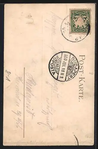 AK München, Feldherrnhalle mit Theatinerkirche auf Bierkrug