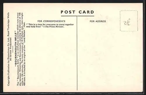 AK englische Eisenbahn The Bournemouth Belle