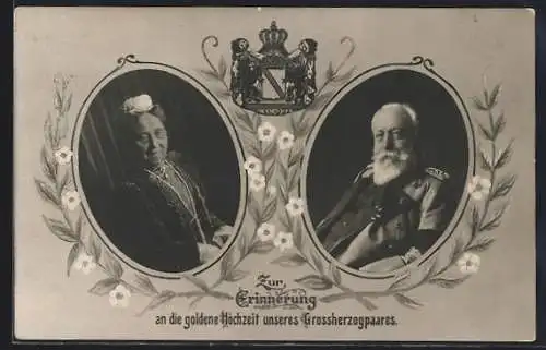 AK Erinnerung an die goldene Hochzeit des Grossherzogpaares Luise und Friedrich von Baden