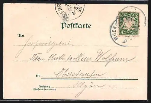 Lithographie München, Löwenbräu-Keller, Ach, nur koa Wasser net!