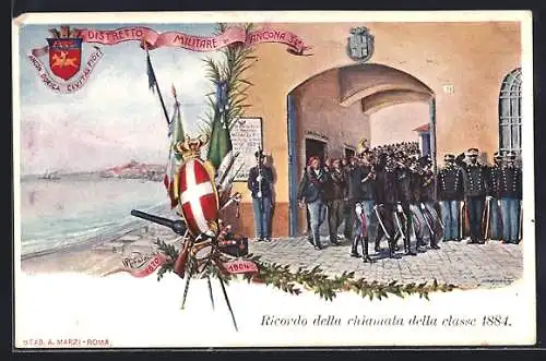 Künstler-AK Distretto Militare di Ancona 34.
