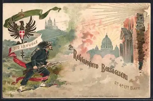 AK 2. Reggimento Bersaglieri, Soldat des Infanterie-Regiment Nr. 2 mit Gewehr, Petersdom