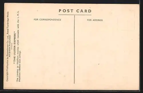 AK The Ulster Express, London to Heysham, englische Eisenbahn