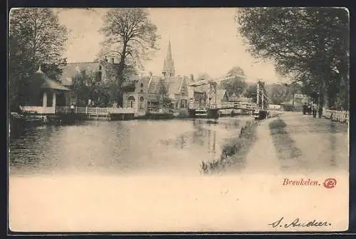 AK Breukelen, Ortspartie mit Hebebrücke