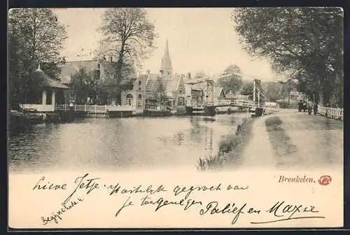 AK Breukelen, Ortspartie mit Hebebrücke
