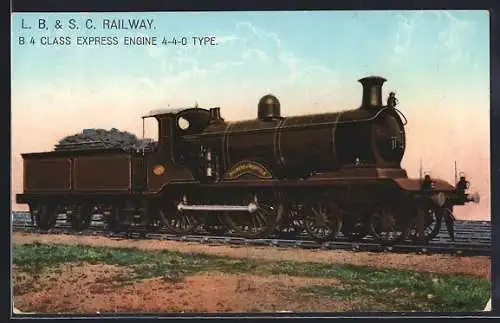 AK L. B. & S. C. Railway, B 4 Class Express Engine 4-4-0 Type, englische Eisenbahn
