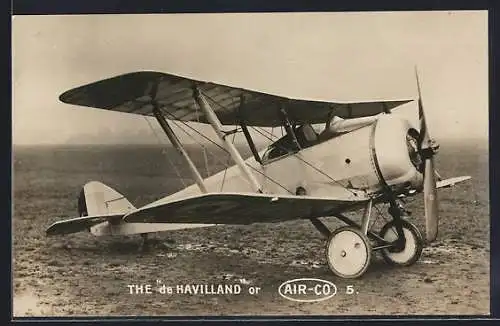 AK Flugzeug de Havilland 5 auf dem Landeplatz