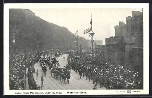 AK Edinburgh, Royal State Procession 1903, Waterloo Place